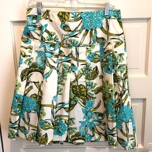 Loft floral botanical pleated ladylike skirt 8